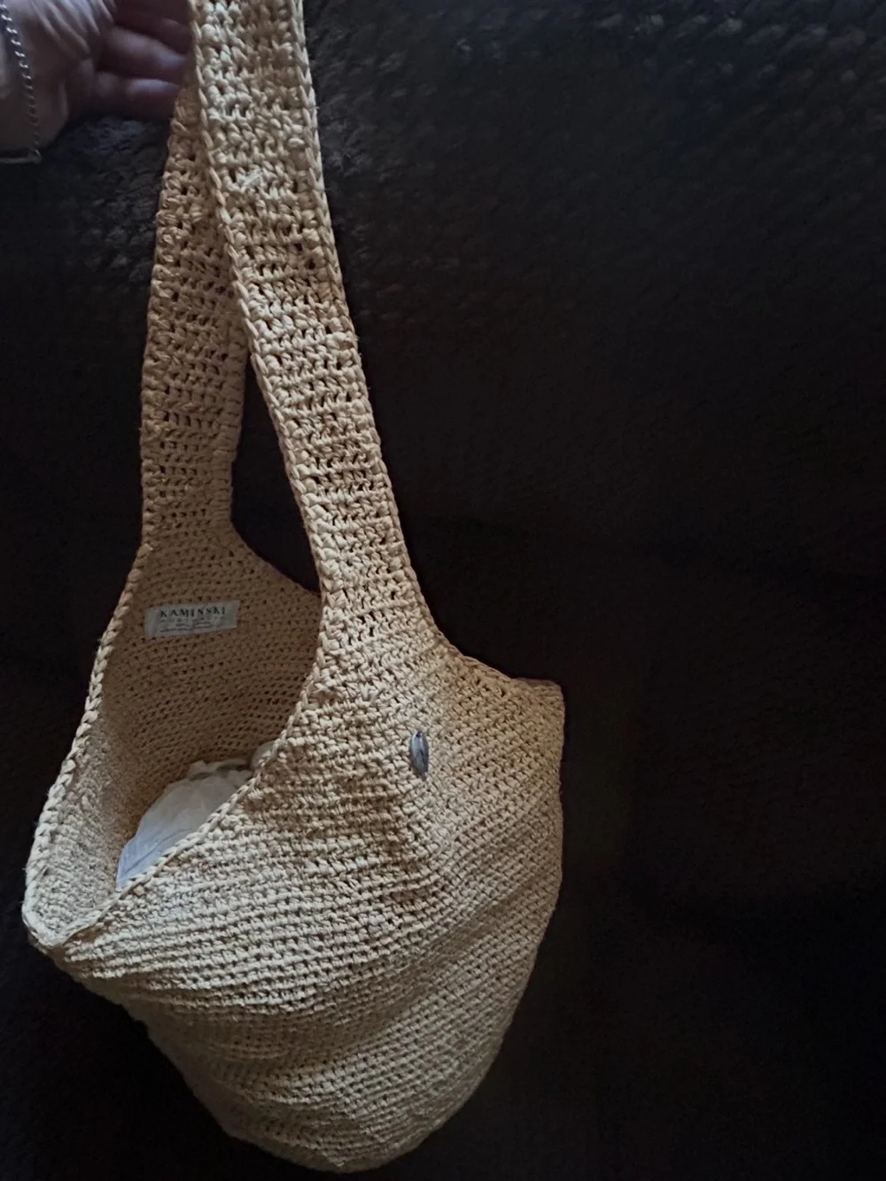 Tan Straw Shoulder Bag – Lightweight Everyday Tote